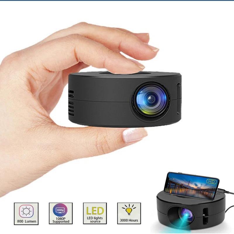 YT200 MINI Projector Home Cinema Portable Theater LED Video Projector Laser Beamer for 4K 1080P via HD Port Smart TV BOX Gifts