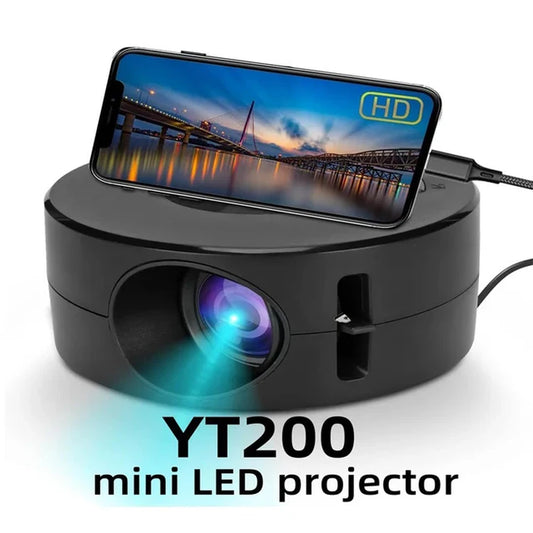 YT200 MINI Projector Home Cinema Portable Theater LED Video Projector Laser Beamer for 4K 1080P via HD Port Smart TV BOX Gifts