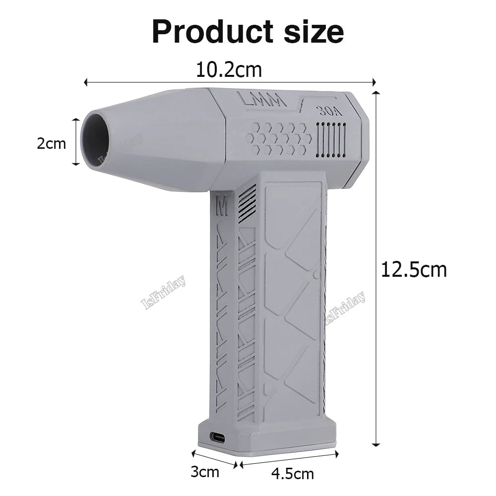 Mini Turbo Jet Fan 110000RPM Wind Speed 45M/S Brushless Motor Handheld Duct Fan High-Performance Cyclone Turbo Electric Blower