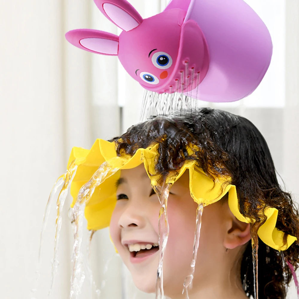 Cute Cartoon Shampoo Cup for Babies Wash Hair Shampoo Cup Baby Spoon Shower Bath Water Swim Head Watering Bottle Bath Product