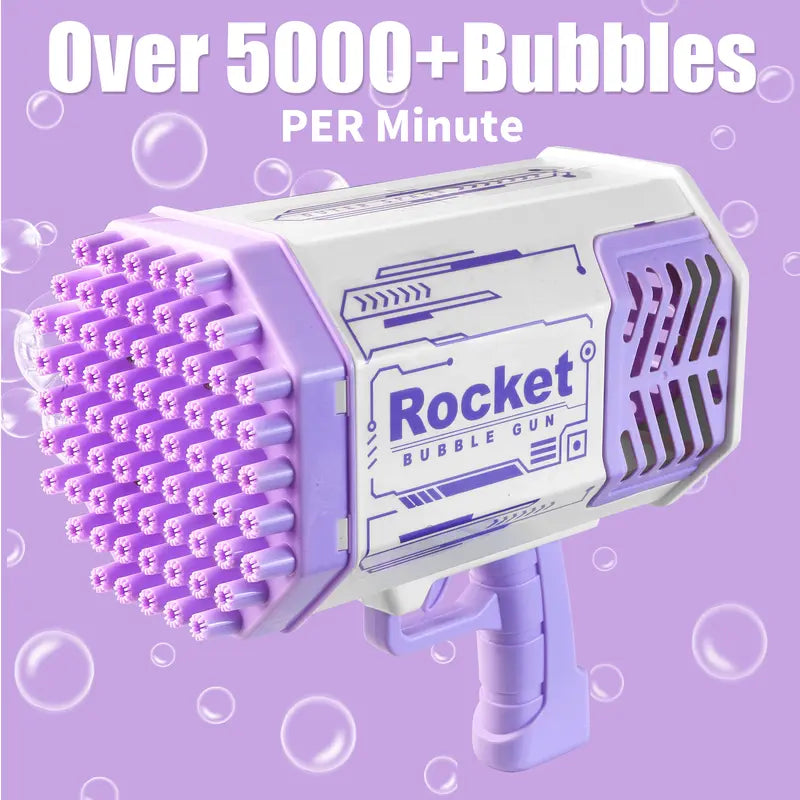 Bubble Machine Bubble Blaster Toys for Kids Bubble Maker with 69 Holes and Colorful Lights