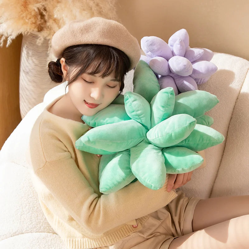 Succulent Plush Pillow Lifelike Plant Potted Succulent Plush Toy Stuffed Soft Cushion Seat Home Decor Girlfriend Birthday Gifts