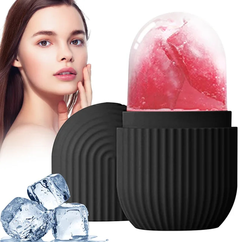 Ice Roller for Face and Eye Reusable Ice Face Roller Ice Cube Mold Puffiness Relief Tighten Skin Silicone Ice Cube Massager